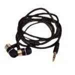 หูฟังอินเอียร์สีทอง MP3/MP4 แฟชั่นพร้อมสายถักลายเบสหนักและสายปลั๊กตรง 3.5 มม.
